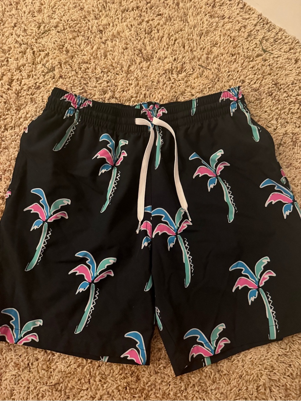 chubbies Black Athletic Jeans with Pink & Teal Floral Print